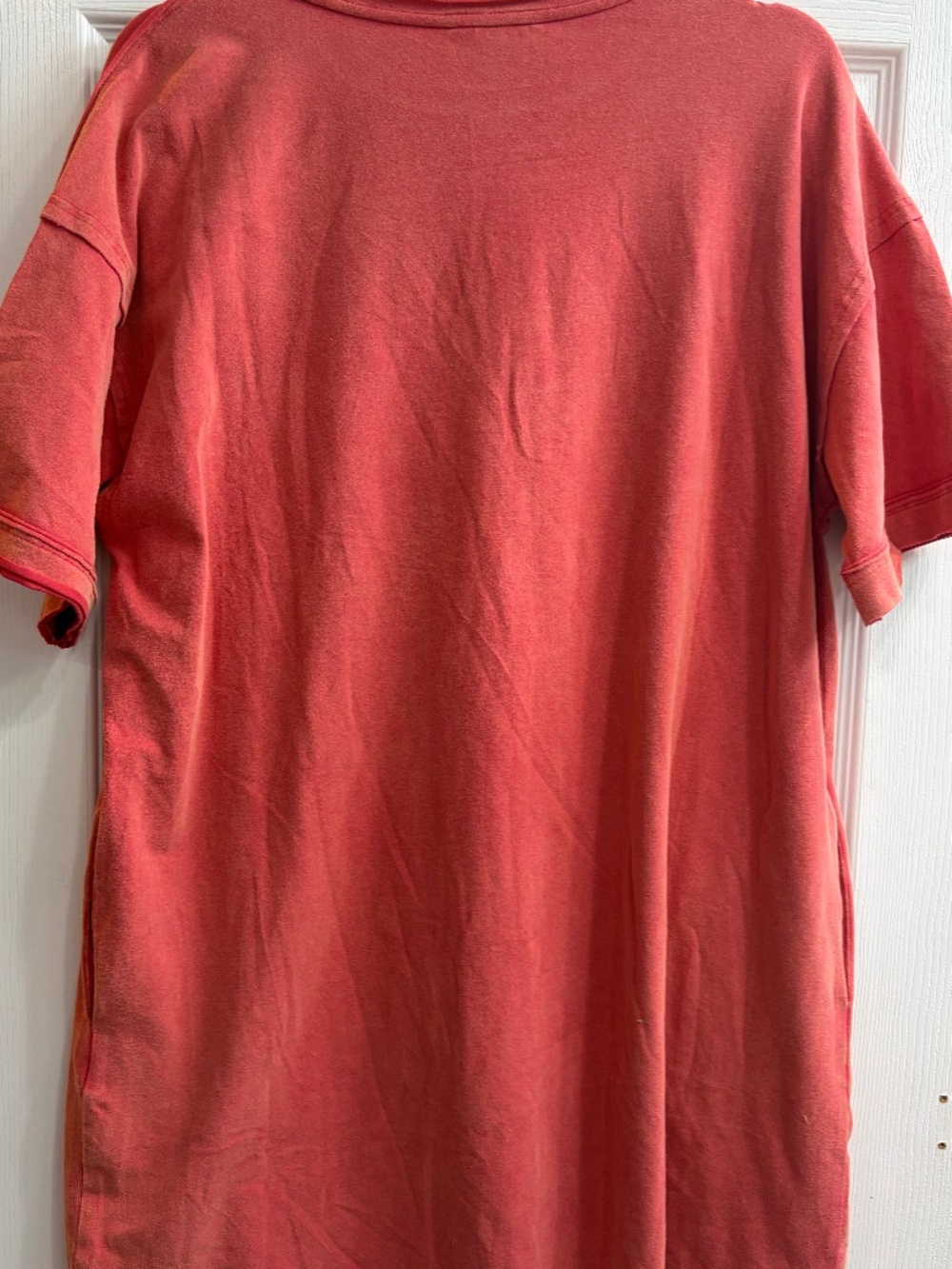 New Easel Flower Patch Mineral Washed Cotton T Shirt Tunic Dress Orange Small - Picture 4 of 5
